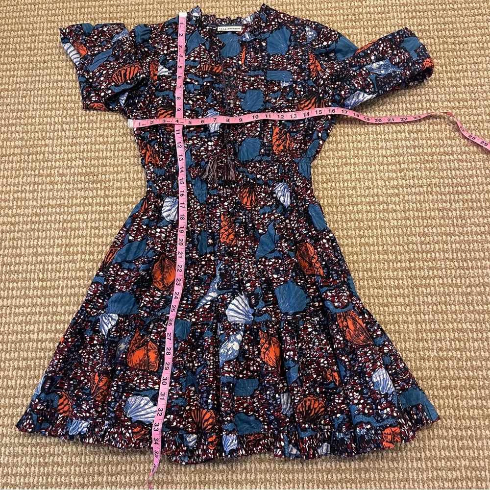 Ulla Johnson Ismaya Long-Sleeve Mini Dress Blue & Red 4 - Picture 6 of 9